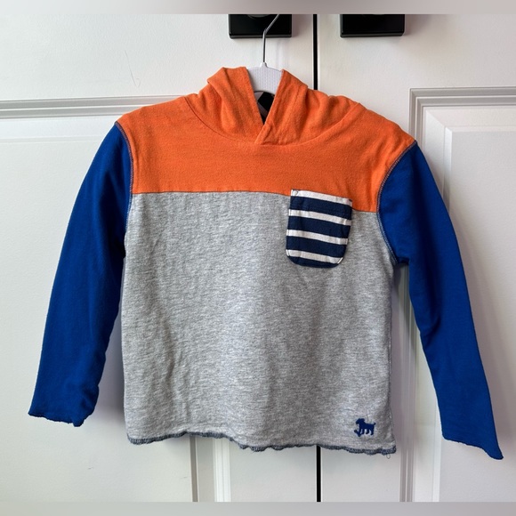 Mini Boden Colorblock/Striped Reversible Hoodie (Size 2-3) - Picture 1 of 5